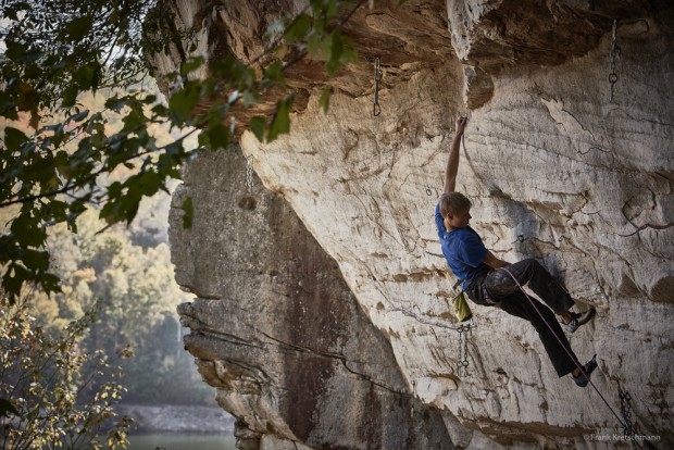 “Super Pod” (5.14d) за Алекс Мегос в Ню Ривър Гордж