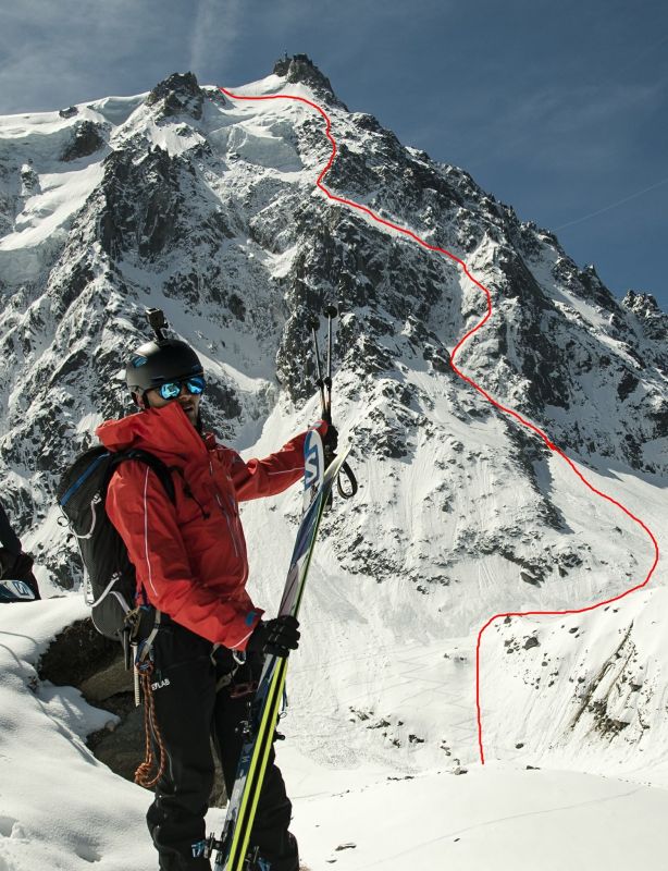 Със ски по северната стена на Егюий дю Миди