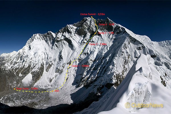 Пети опит по южната стена на Лхотце