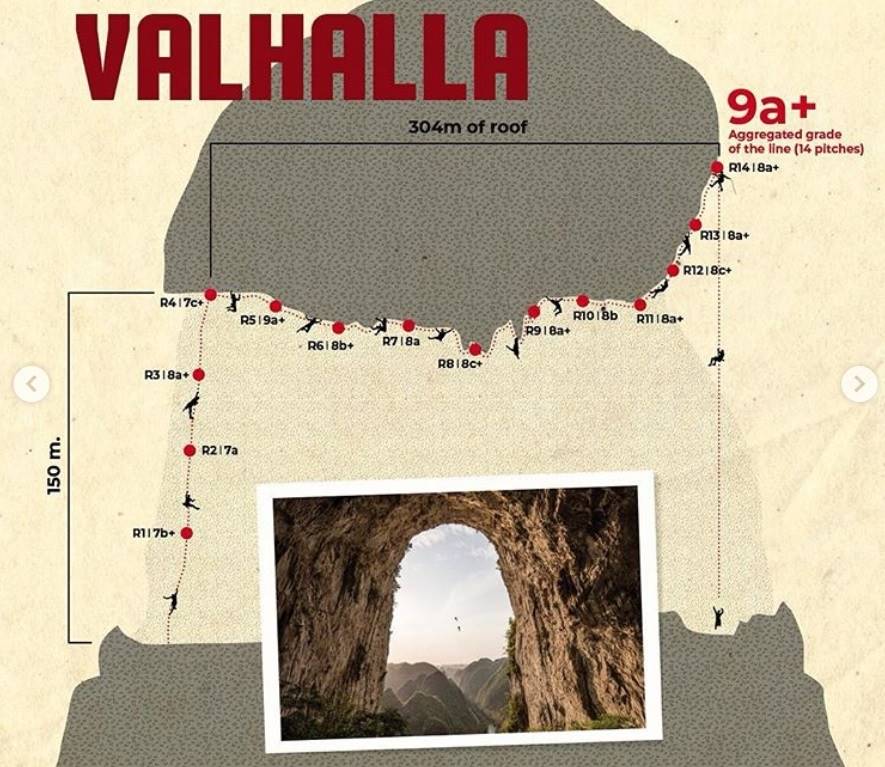 Еду Марин премина свободно Валхала 9a+, 14 въжета