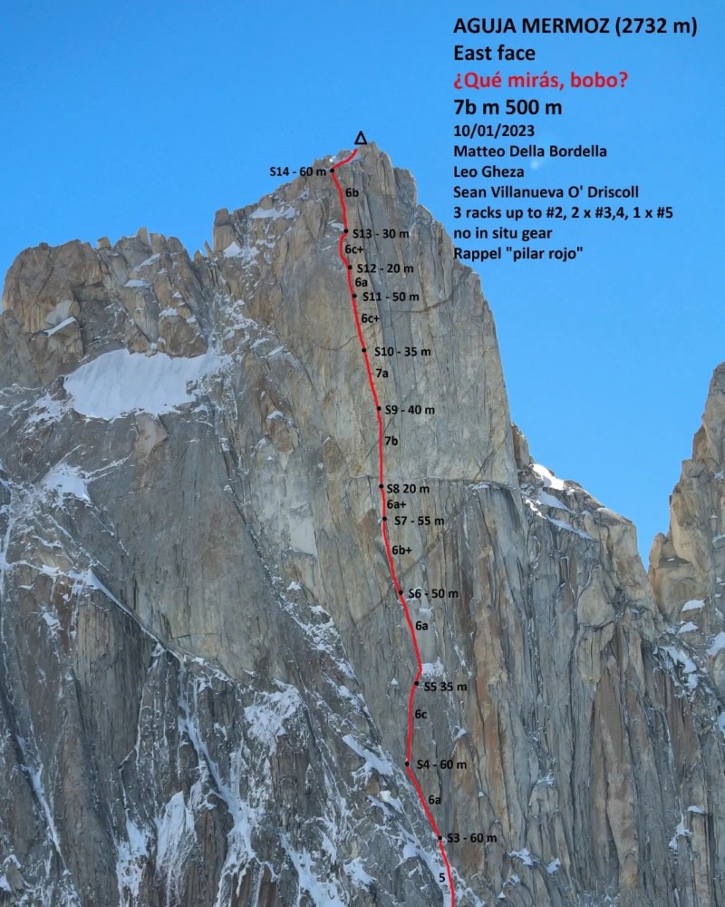 Нов маршрут на иглата Мермоз в Патагония